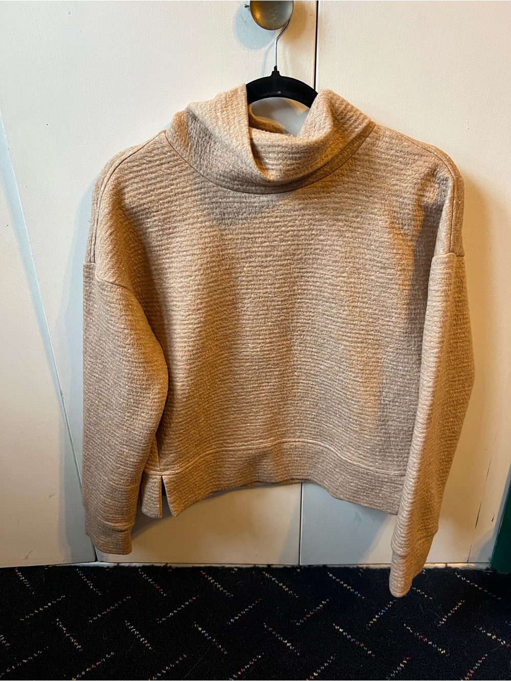 CALIA by Carrie Underwood Beige Ribbed Turtleneck Sweater